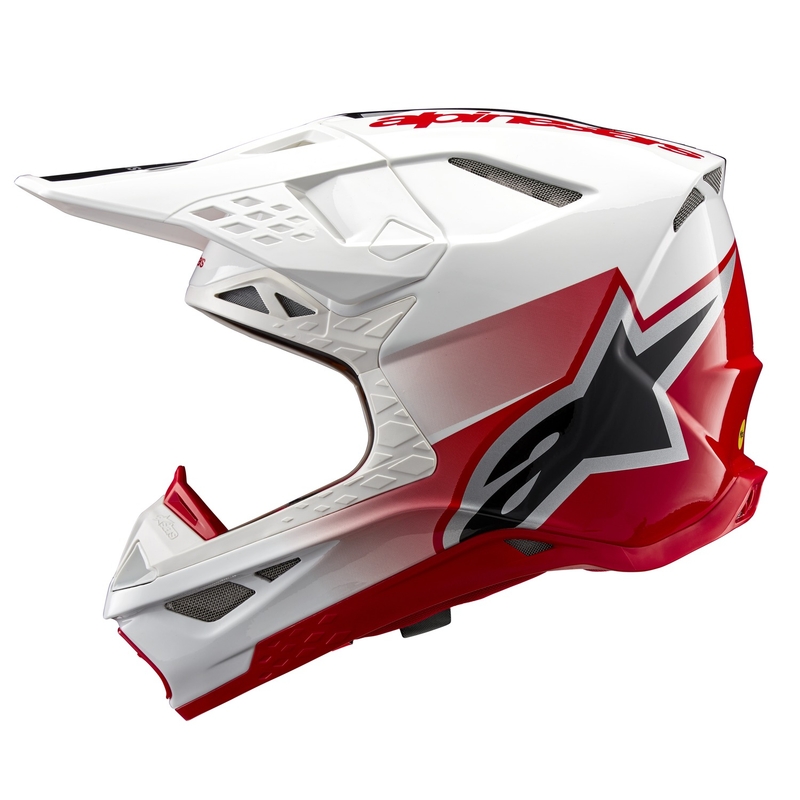Casca motocross Alpinestars Supertech S-M10 Unite alb-rosu