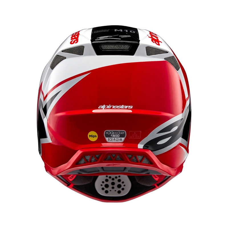 Casca motocross Alpinestars Supertech S-M10 Unite alb-rosu