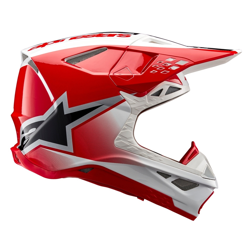 Casca motocross Alpinestars Supertech S-M10 Unite alb-rosu