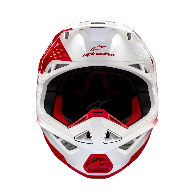 Casca motocross Alpinestars Supertech S-M10 Unite alb-rosu