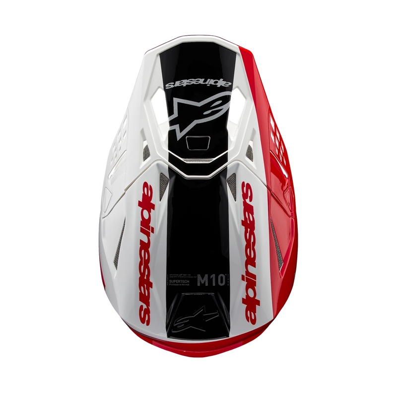 Casca motocross Alpinestars Supertech S-M10 Unite alb-rosu