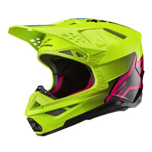 Casca motocross Alpinestars Supertech S-M10 Unite galben fluo-negru-roz