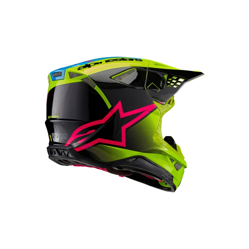 Casca motocross Alpinestars Supertech S-M10 Unite galben fluo-negru-roz