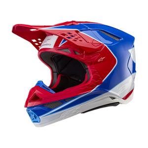 Casca de motocross Alpinestars Supertech S-M10 Aeon roșu-albastru fluo