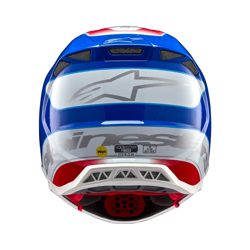 Casca de motocross Alpinestars Supertech S-M10 Aeon roșu-albastru fluo