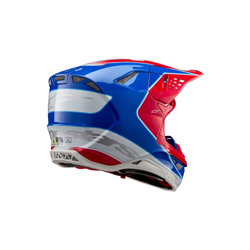Casca de motocross Alpinestars Supertech S-M10 Aeon roșu-albastru fluo