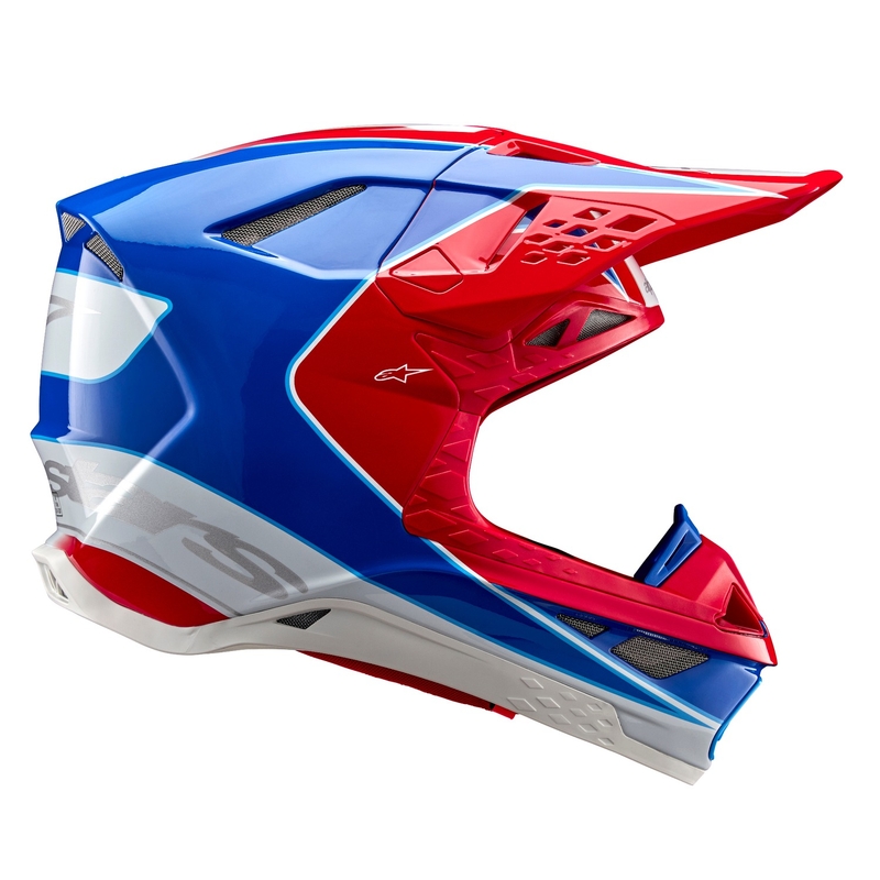 Casca de motocross Alpinestars Supertech S-M10 Aeon roșu-albastru fluo