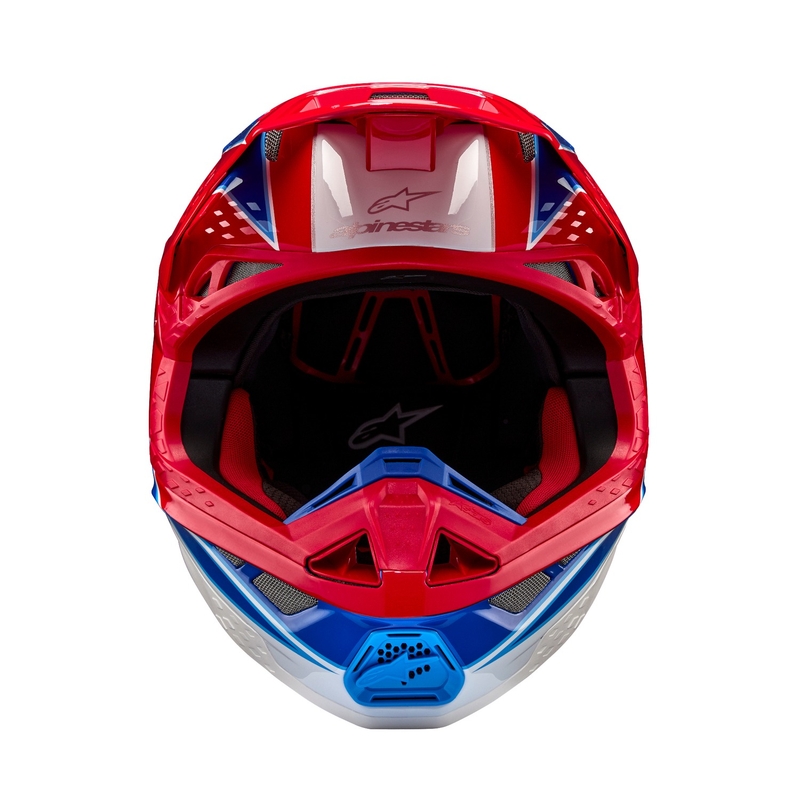 Casca de motocross Alpinestars Supertech S-M10 Aeon roșu-albastru fluo