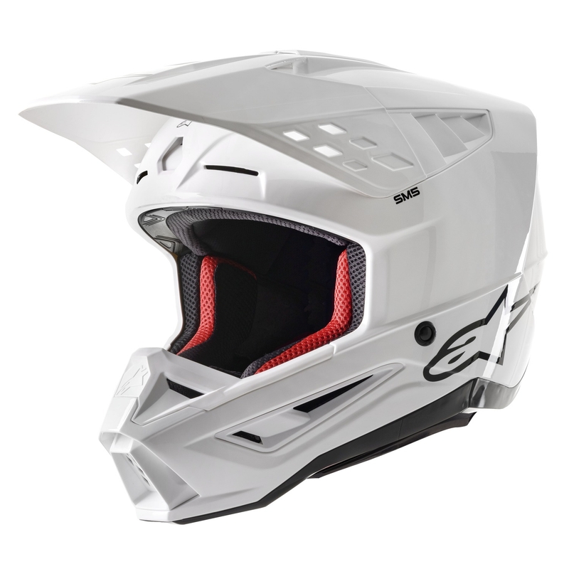 Casca de motocross Alpinestars S-M5 Solid alba