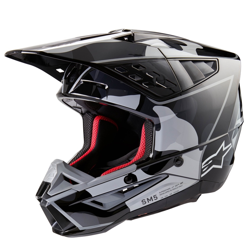 Casca motocross Alpinestars S-M5 Rover 2 negru-argintiu