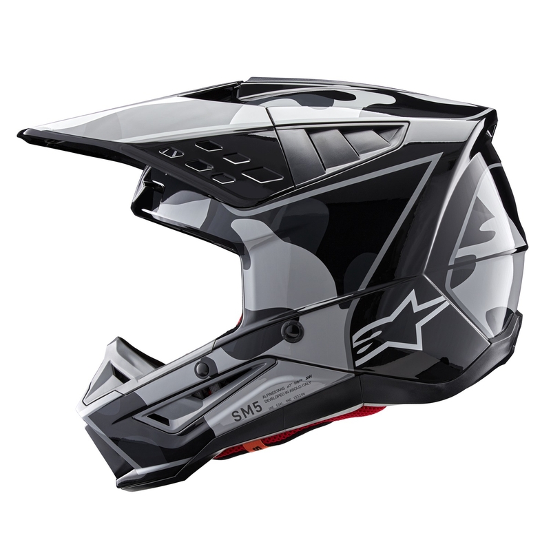 Casca motocross Alpinestars S-M5 Rover 2 negru-argintiu