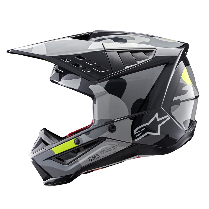 Casca motocross Alpinestars S-M5 Rover 2 gri inchis-galben fluo