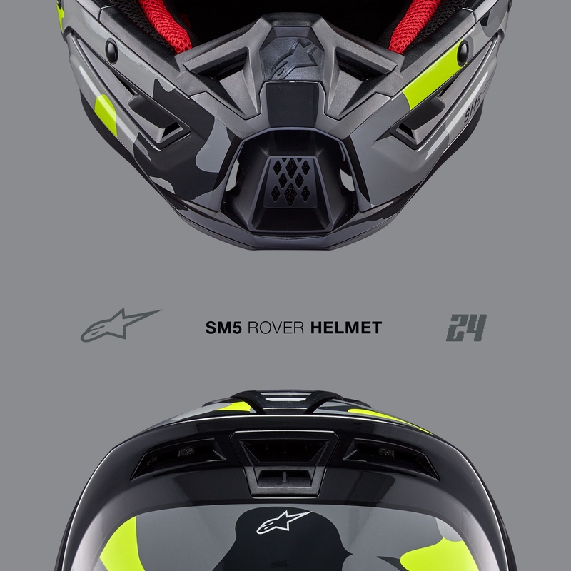 Casca motocross Alpinestars S-M5 Rover 2 gri inchis-galben fluo