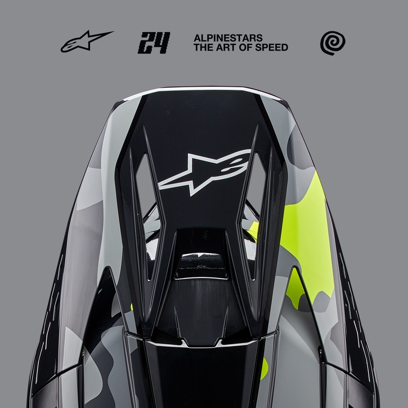 Casca motocross Alpinestars S-M5 Rover 2 gri inchis-galben fluo