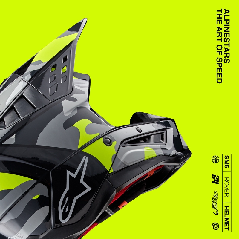 Casca motocross Alpinestars S-M5 Rover 2 gri inchis-galben fluo