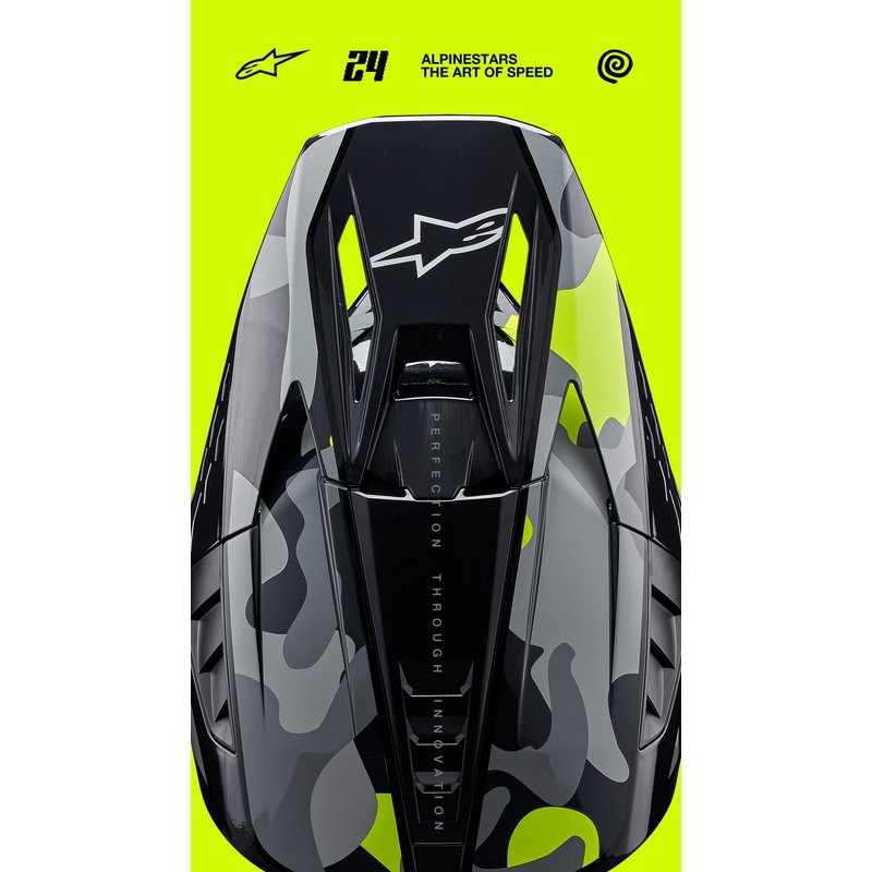 Casca motocross Alpinestars S-M5 Rover 2 gri inchis-galben fluo