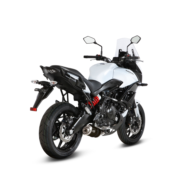 Sistem de evacuare complet 2x1 STORM OVAL negru otel pentru KAWASAKI Versys 650 2015-2020