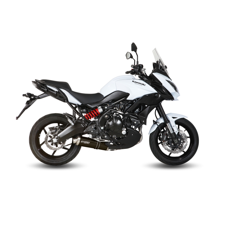 Sistem de evacuare complet 2x1 STORM OVAL negru otel pentru KAWASAKI Versys 650 2015-2020