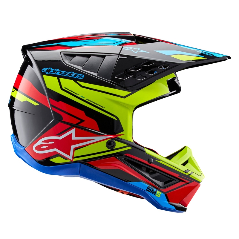 Casca motocross Alpinestars S-M5 Action 2 galben fluo-rosu fluo