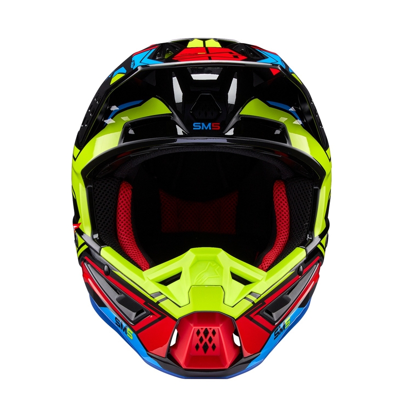 Casca motocross Alpinestars S-M5 Action 2 galben fluo-rosu fluo