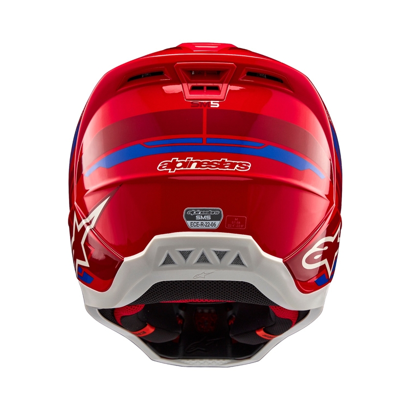 Casca motocross Alpinestars S-M5 Action 2 rosu-albastru fluo