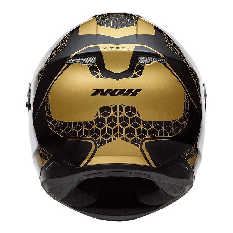 Cască integrală pentru motociclete NOX N301 Steel negru-auriu