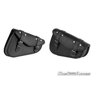 Leather saddlebag CUSTOMACCES DETROIT APD001N Negru pereche