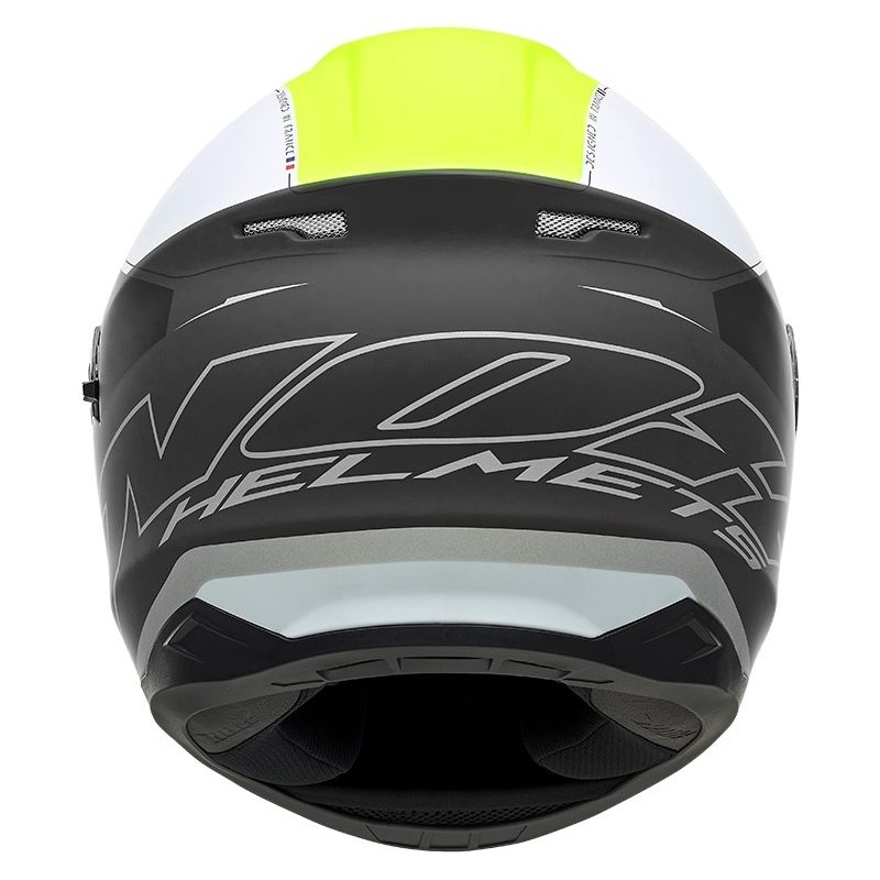 NOX N301 Cut Black-White-Fluo Yellow Cască de motocicletă integrală lichidare
