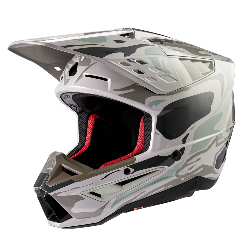 Casca motocross Alpinestars S-M5 Camo minerale gri-verde