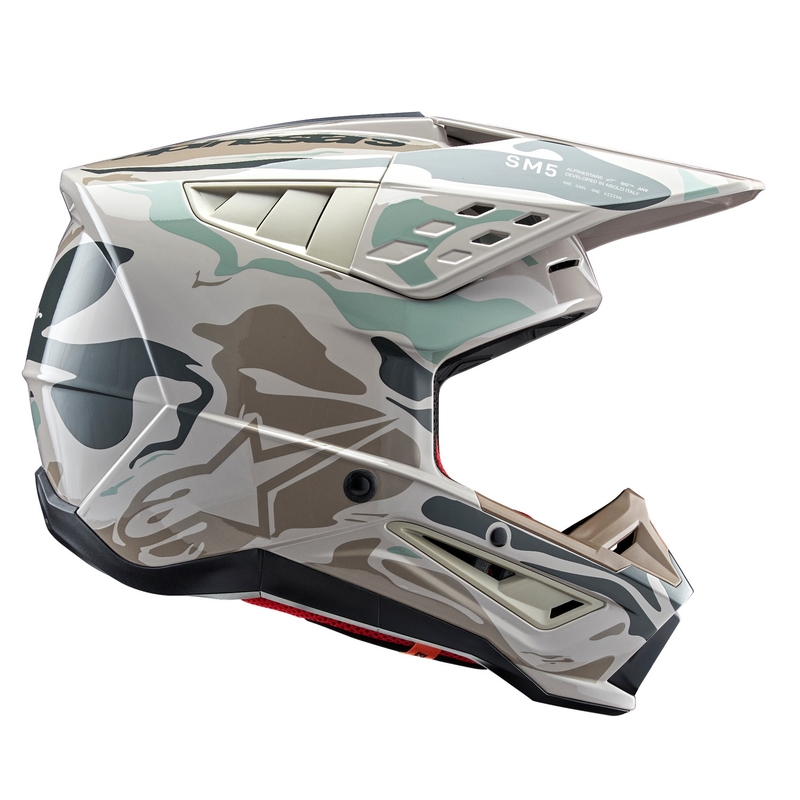 Casca motocross Alpinestars S-M5 Camo minerale gri-verde