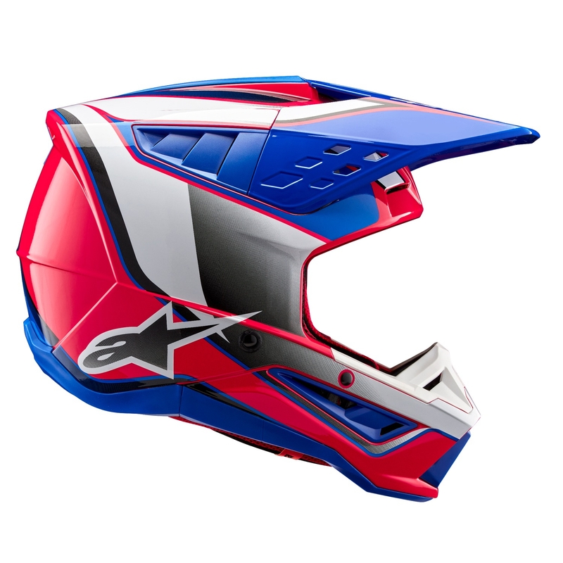 Casca Motocross Alpinestars S-M5 Sail Alb-Roz-Albastru