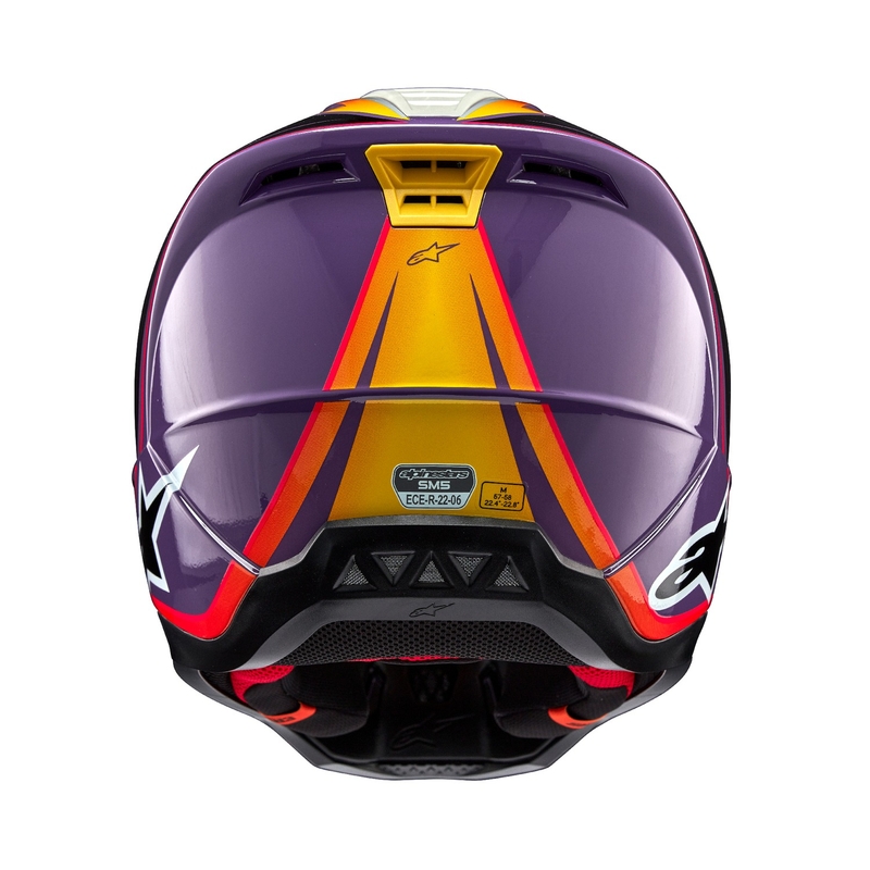 Casca motocross Alpinestars S-M5 Sail mov-negru-argintiu