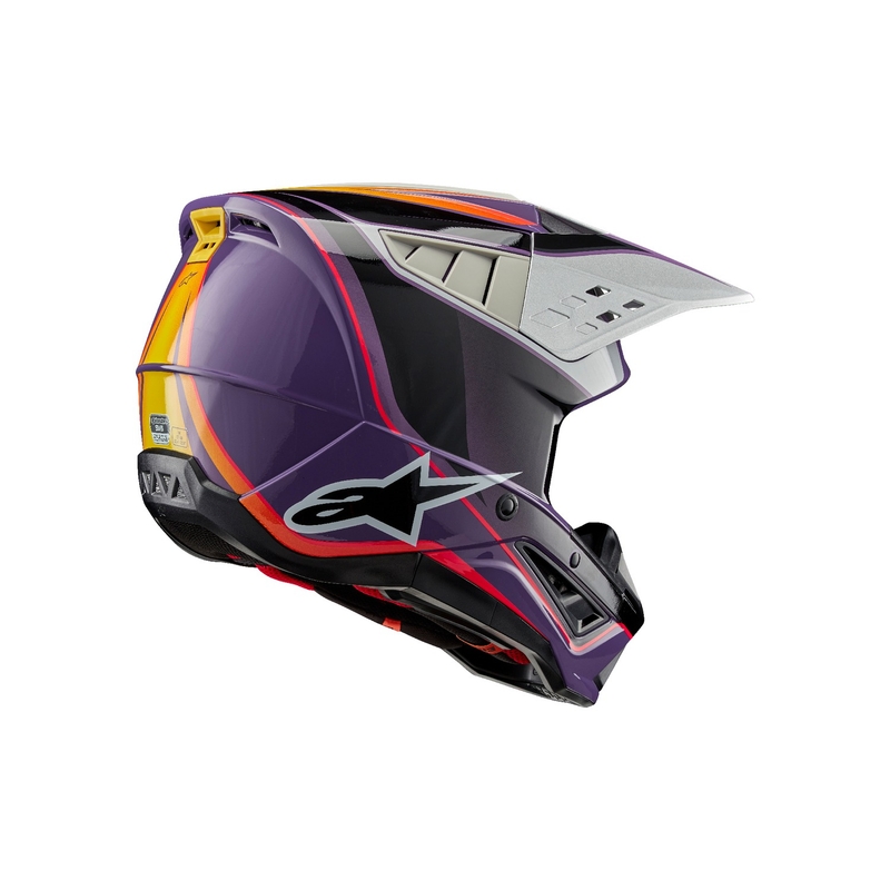 Casca motocross Alpinestars S-M5 Sail mov-negru-argintiu