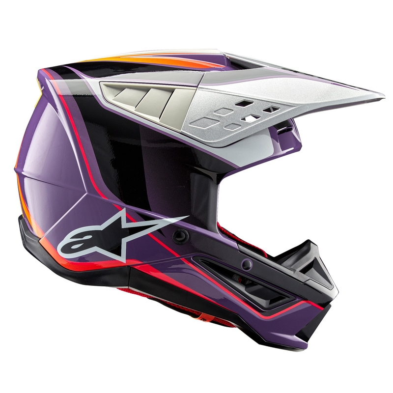 Casca motocross Alpinestars S-M5 Sail mov-negru-argintiu