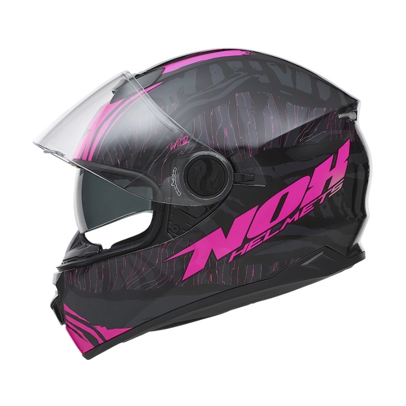 NOX N301 Wild Black-Fluo Pink Cască de motocicletă integrală lichidare