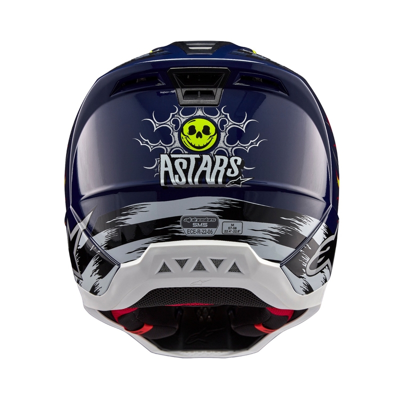 Casca motocross Alpinestars S-M5 Rash albastru-galben fluo