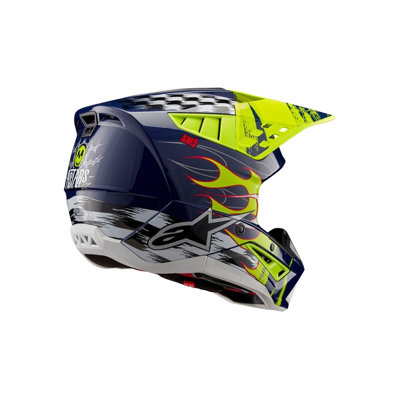 Casca motocross Alpinestars S-M5 Rash albastru-galben fluo