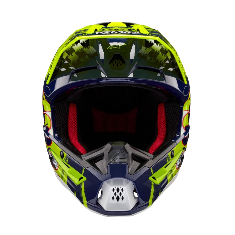 Casca motocross Alpinestars S-M5 Rash albastru-galben fluo