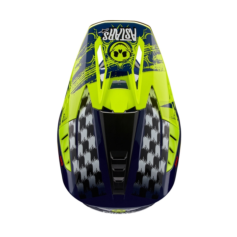 Casca motocross Alpinestars S-M5 Rash albastru-galben fluo