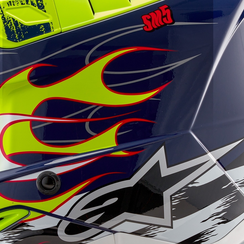 Casca motocross Alpinestars S-M5 Rash albastru-galben fluo