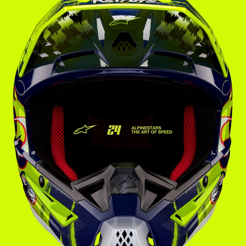 Casca motocross Alpinestars S-M5 Rash albastru-galben fluo