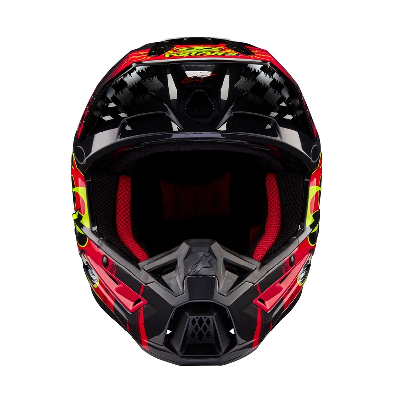 Casca motocross Alpinestars S-M5 Rash gri-rosu fluo