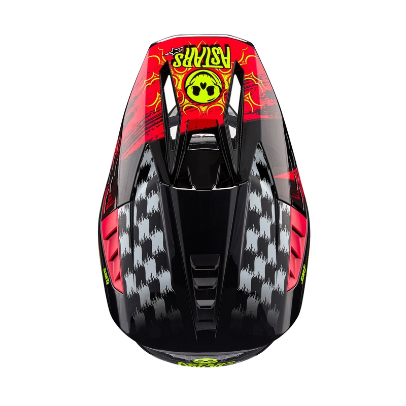 Casca motocross Alpinestars S-M5 Rash gri-rosu fluo