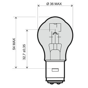Bec RMS 246510311 12V 35/35W, S2 BA20D Alb