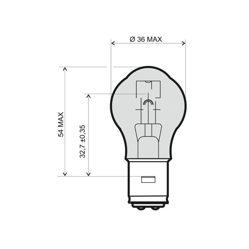 Bec RMS 12V 35/35W, S2 BA20D Alb