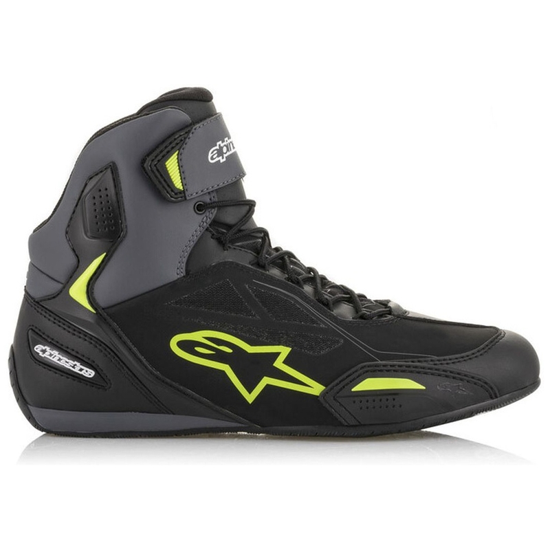 Ghete moto Alpinestars Faster-3 Drystar negru-gri-galben fluo