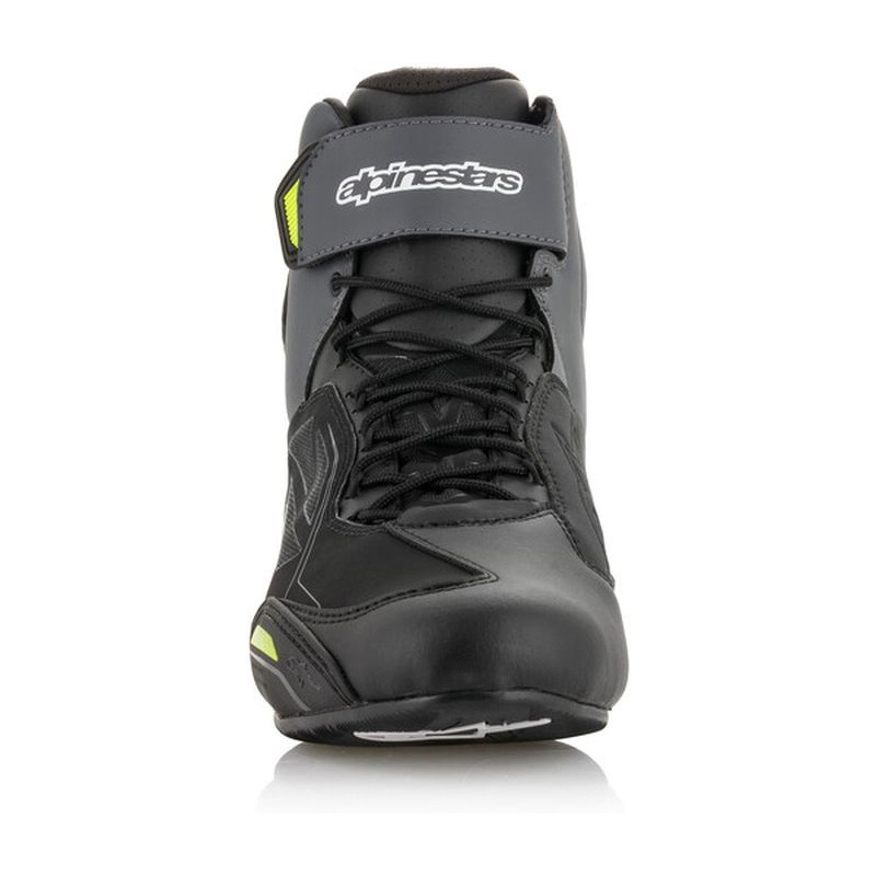 Ghete moto Alpinestars Faster-3 Drystar negru-gri-galben fluo