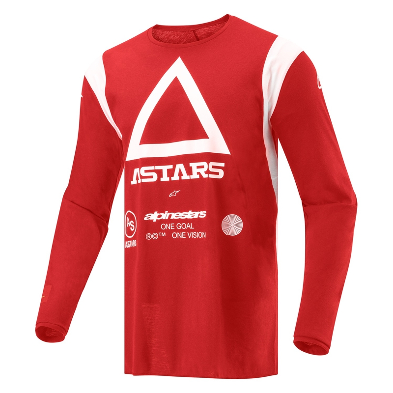 Tricou motocross Alpinestars Techdura roșu fluo