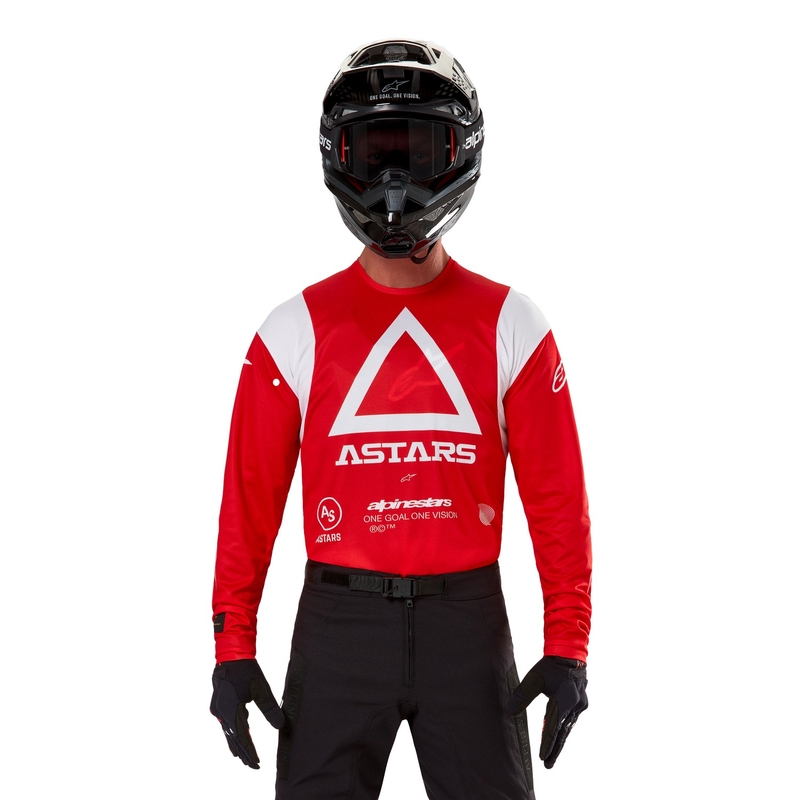 Tricou motocross Alpinestars Techdura roșu fluo