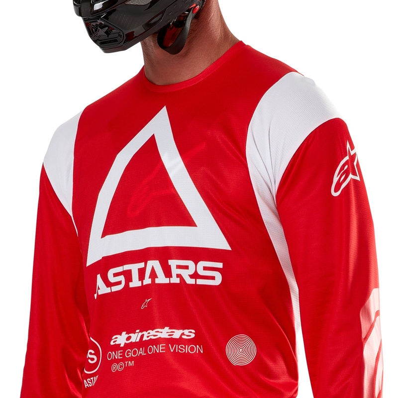 Tricou motocross Alpinestars Techdura roșu fluo